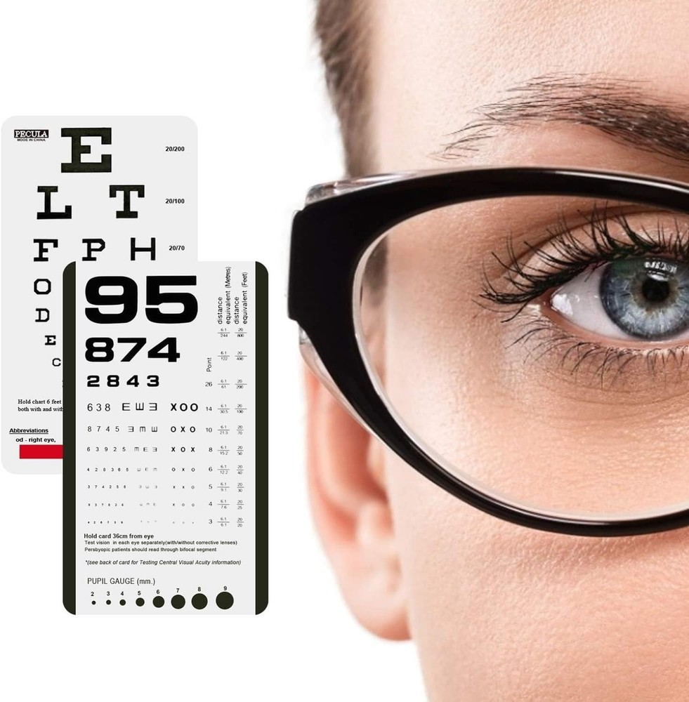 Portable Snellen & Rosenbaum Pocket Eye Chart - 2-in-1 Vision Testing Solution