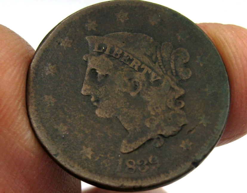 Nice 1839 LARGE CENT ~ Very Good VG