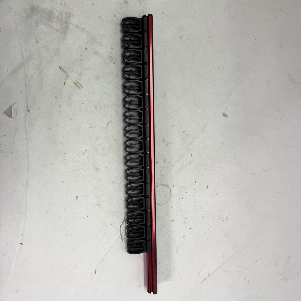 MichaelPro Socket Organizer Rail Holder 1/2" Drive 16 Clips Tool Storage Red