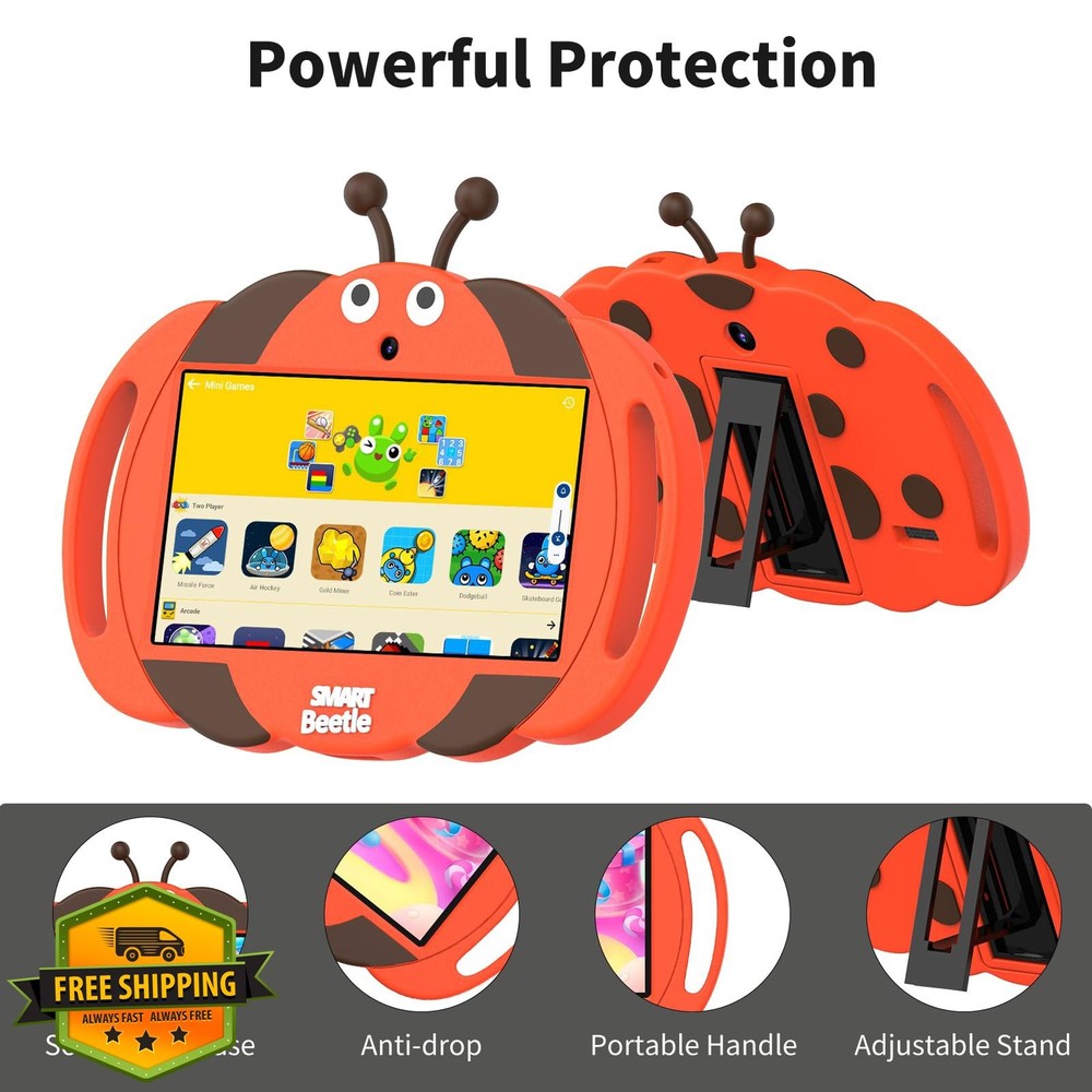 VOLENTEX 7" Kids Tablet Android 13 32GB ROM Orange Educational