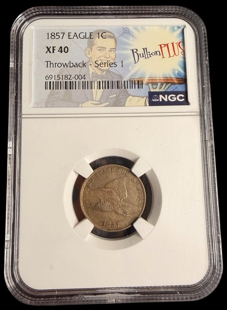 1857 Flying Eagle Cent !RARE! XF 40 | "BullionPLUS Throwback” | First Small Cent