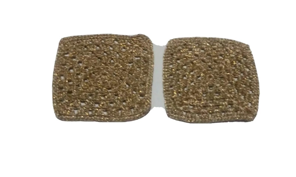 New 2Pcs/set Handmade Coasters with Golden Shining Thread 4.5''