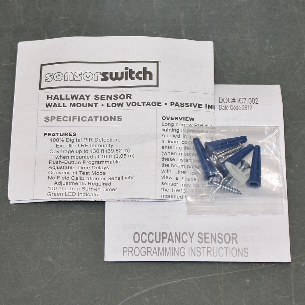 Sensor Switch Occupancy Sensor HW 13 R, 12-24V AC/DC, 100°, PIR Motion, 130 ft