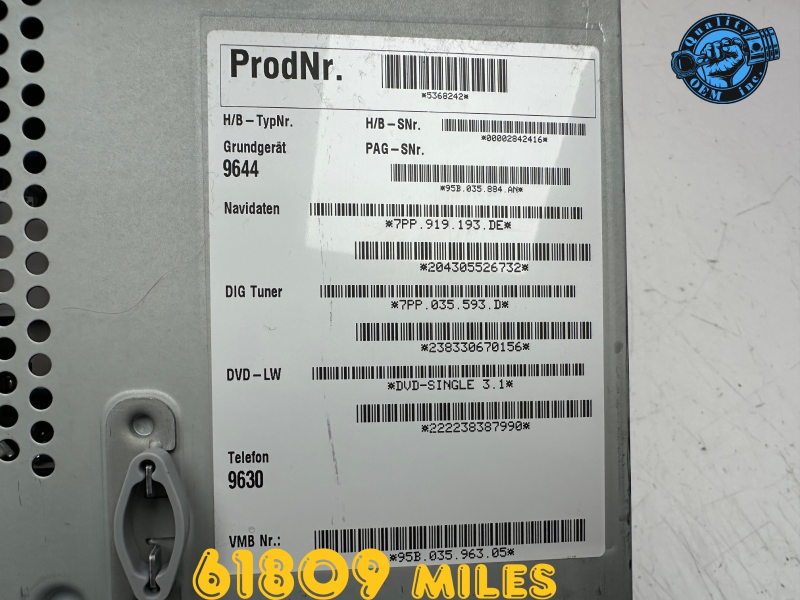 2015-2016 PORSCHE MACAN CD RADIO RECEIVER NAVI DISPLAY SCREEN MONITOR OEM 61 kmi