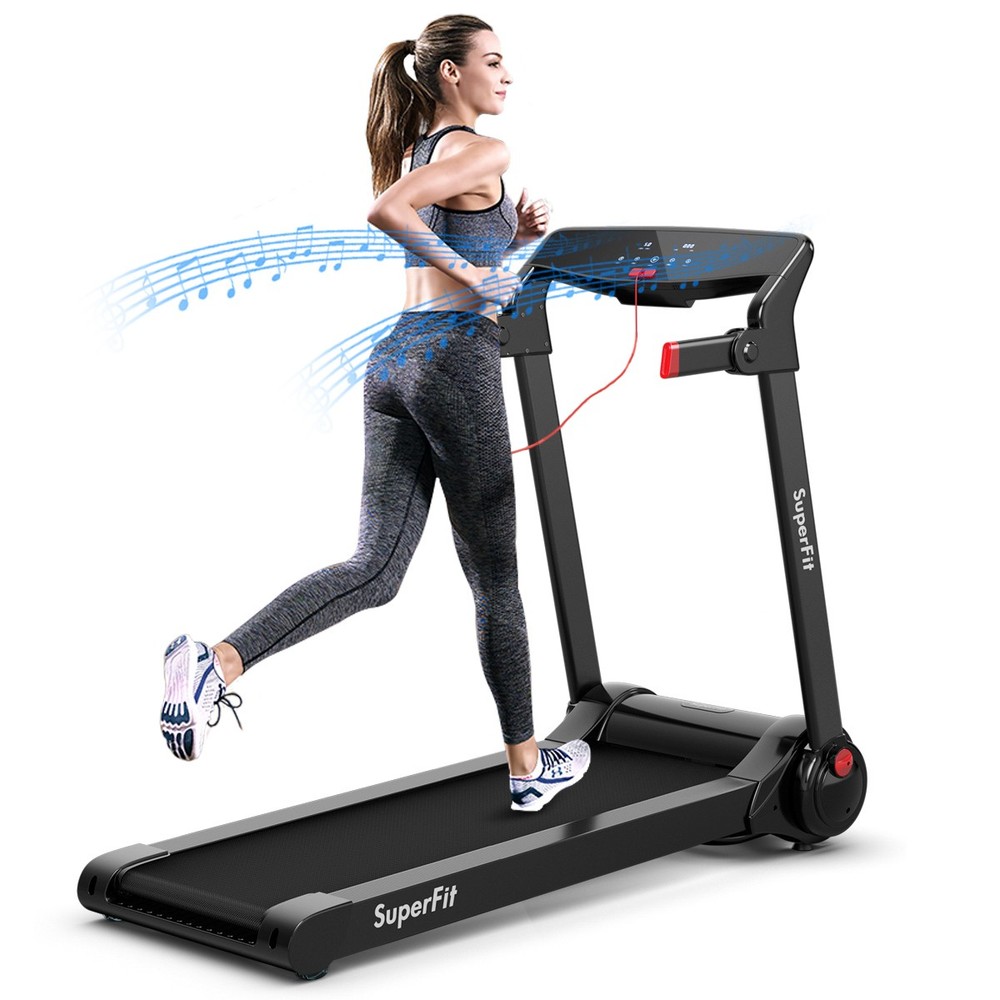 SuperFit 3HP Foldable Electric Treadmill Running Machine   Speaker Red