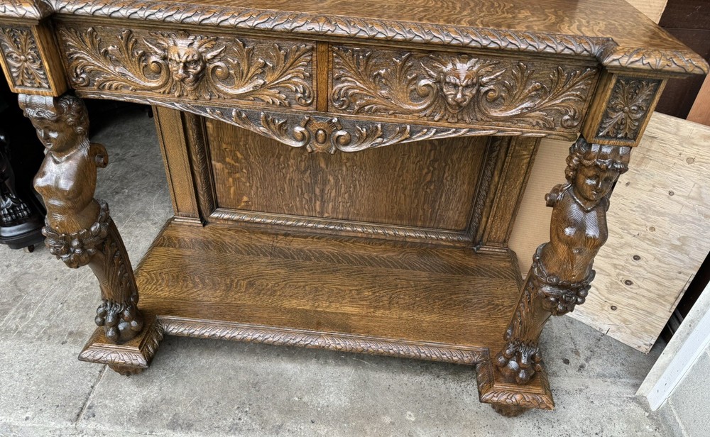 R. J. HORNER CARVED OAK MAIDEN SERVER