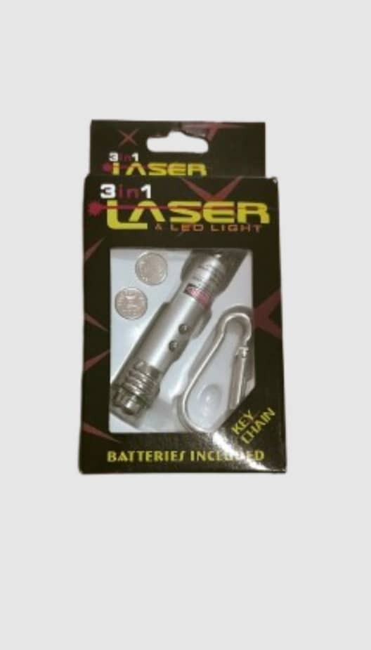 Laser Pointer & Super Bright LED Flashlight Key Chain