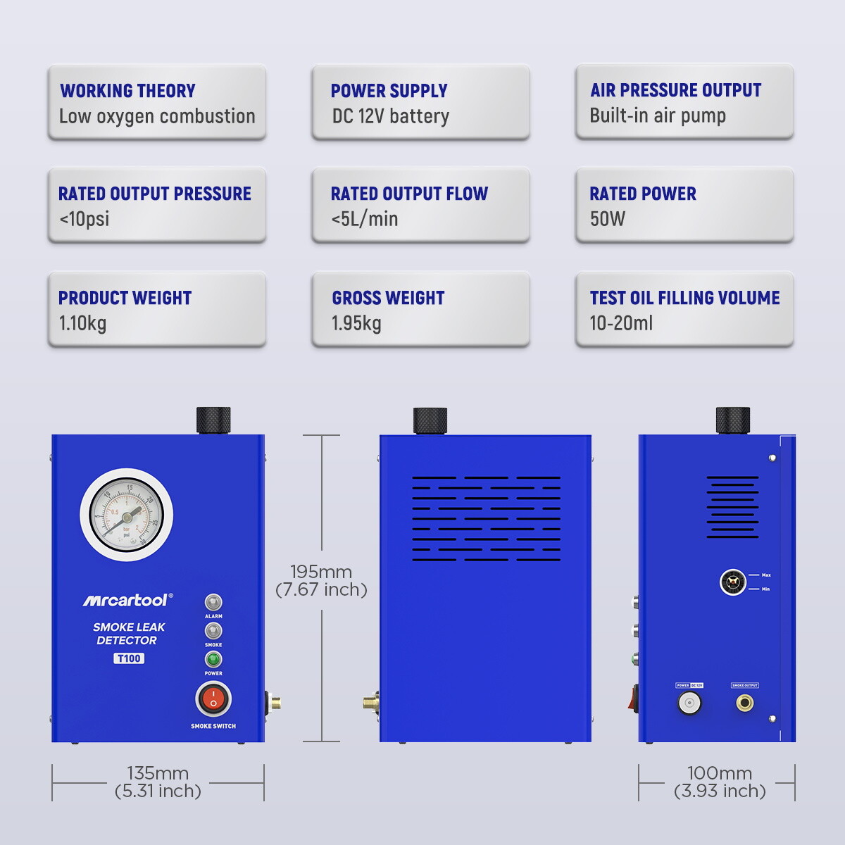 Auto EVAP Smoke Machine Exhaust Intake Vacuum Diagnostic Smoke Leak Detector NEW