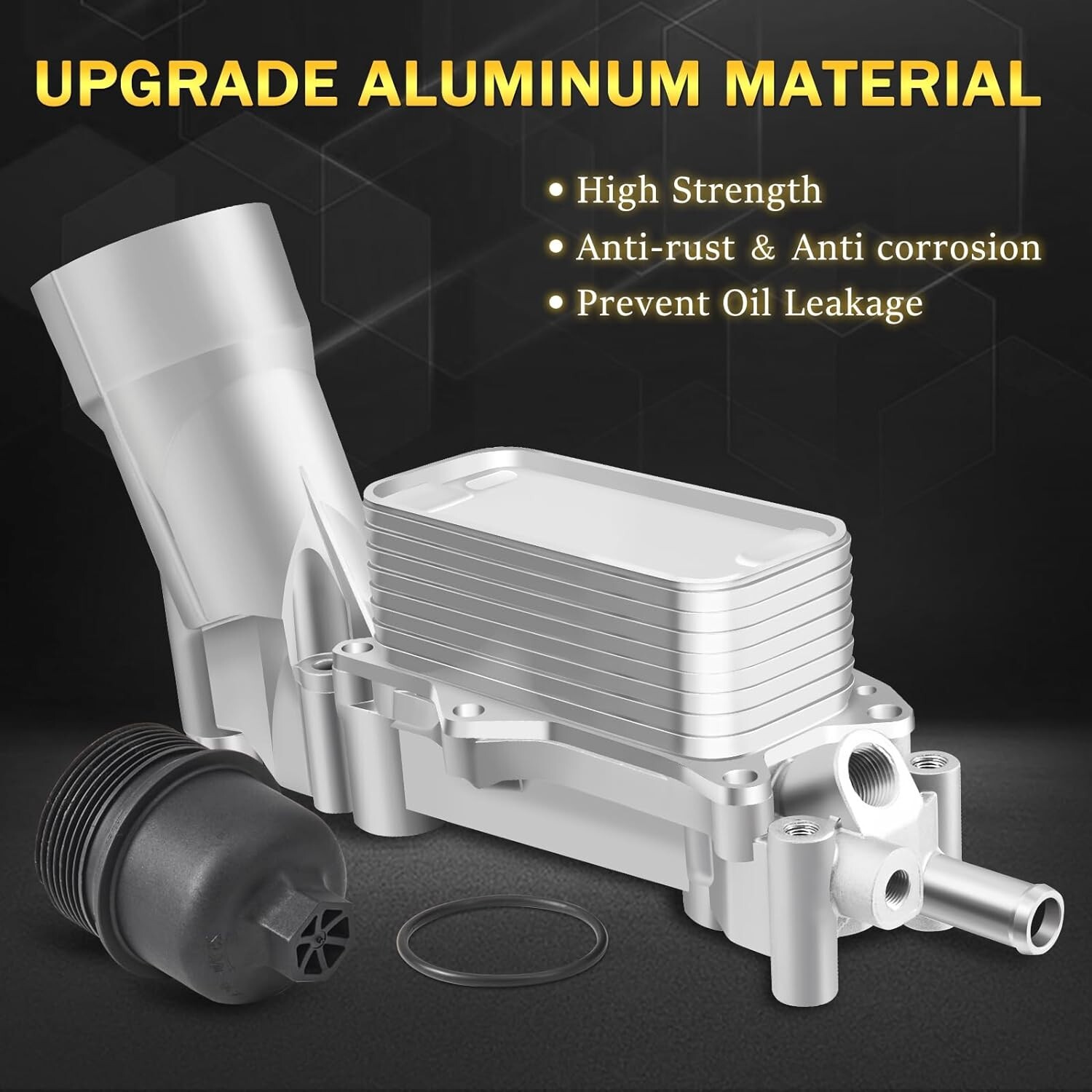 Aluminum Engine Oil Cooler Filter Housing Fits 11-16 Dodge Jeep Chrysler Ram3.6L