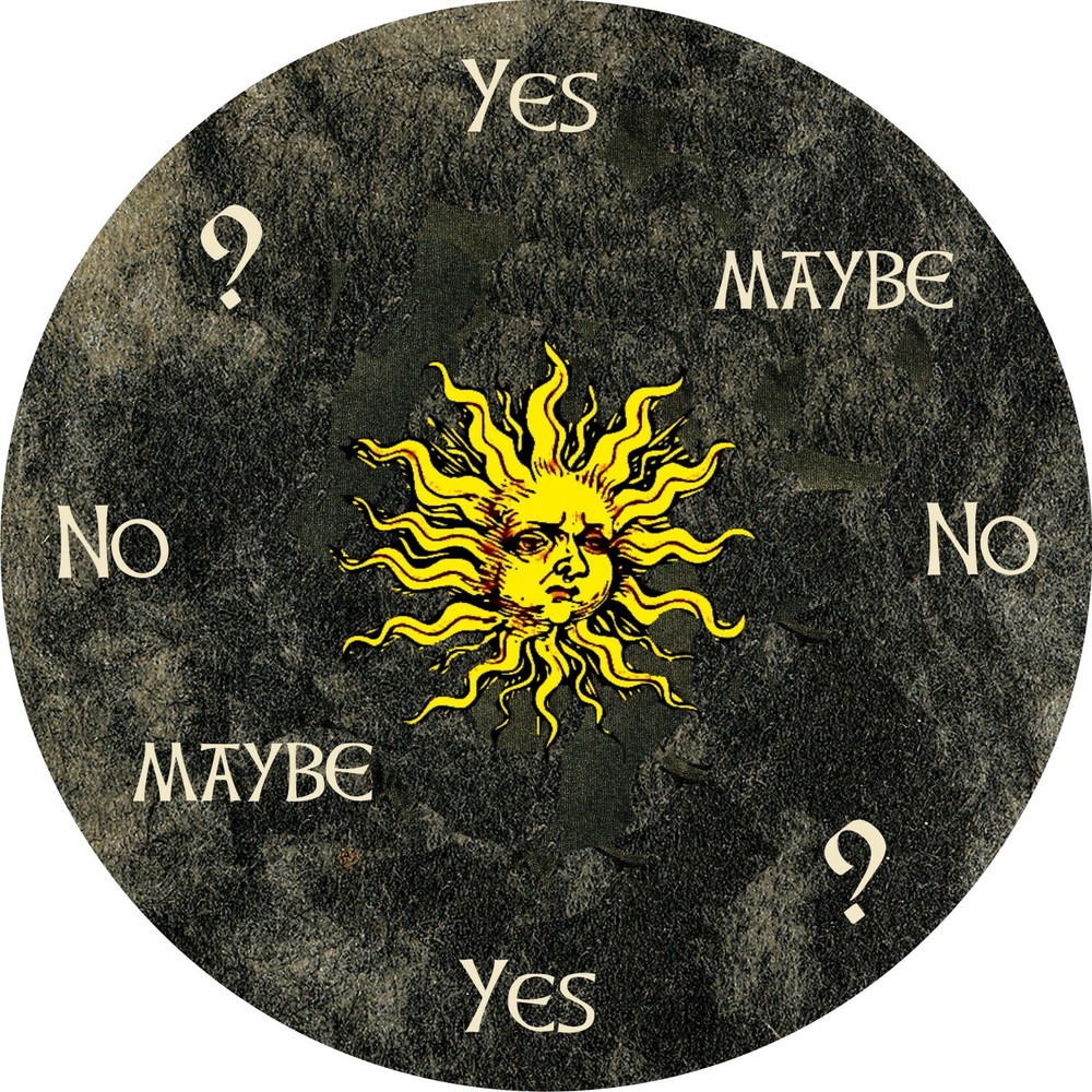 5" Pendulum Board - Dowsing Divination Message Board "Celestial Sun" Black