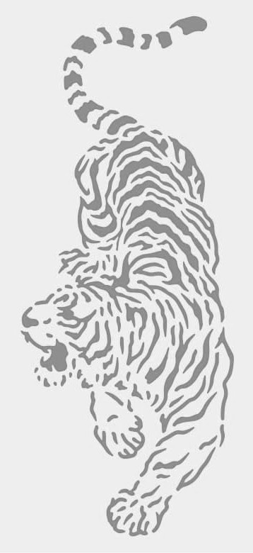5"x10" Plastic Stencil - Tiger (RO432)*****