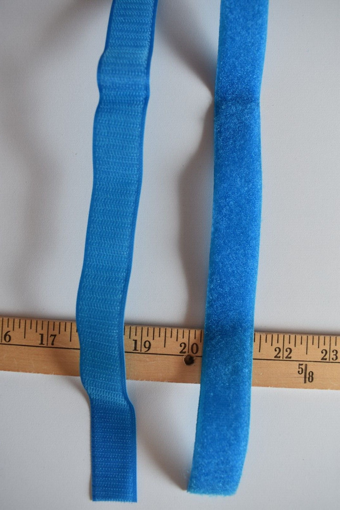 TURQUOISE BLUE  HOOK & LOOP   1" WIDE  BY THE YARD   SEW ON