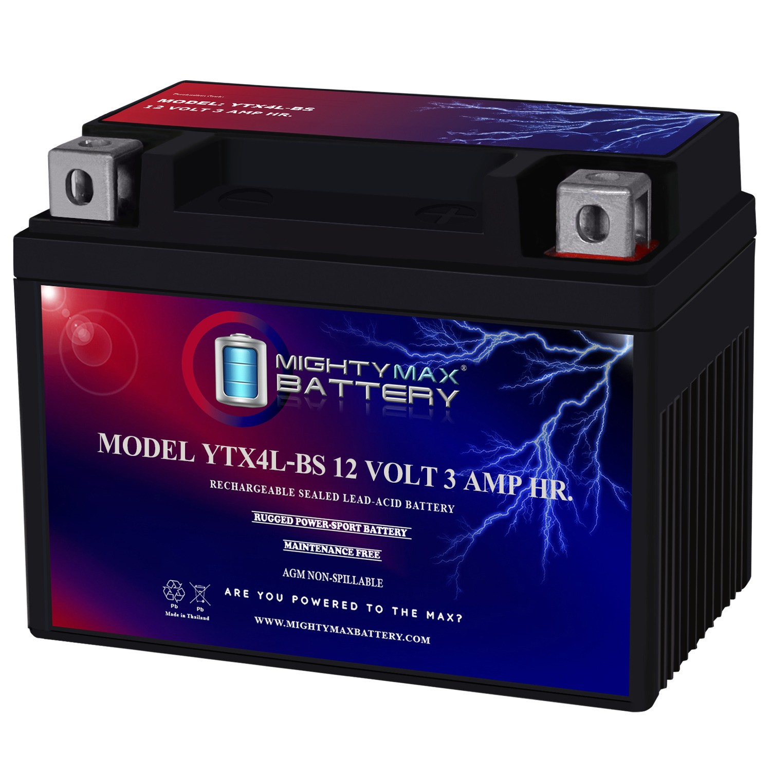 Mighty Max YTX4L-BS SLA Replacement Battery for Scooters / Lawnmowers