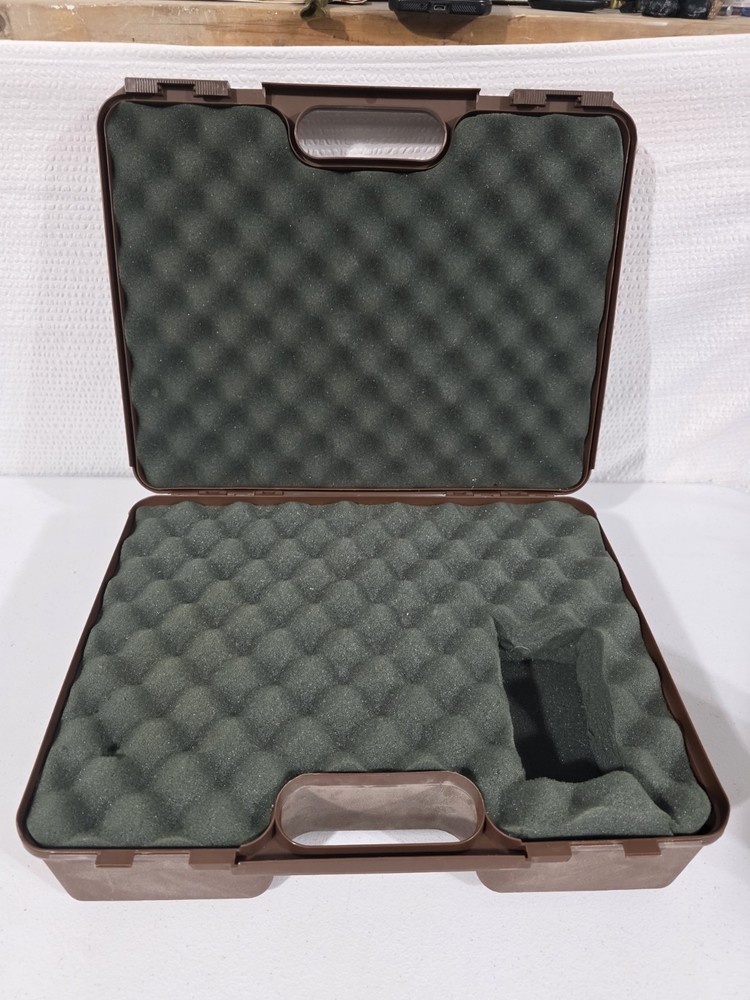 Doskocil Hard Plastic Pistol Gun Case Eagle Design Mold on Front Brown
