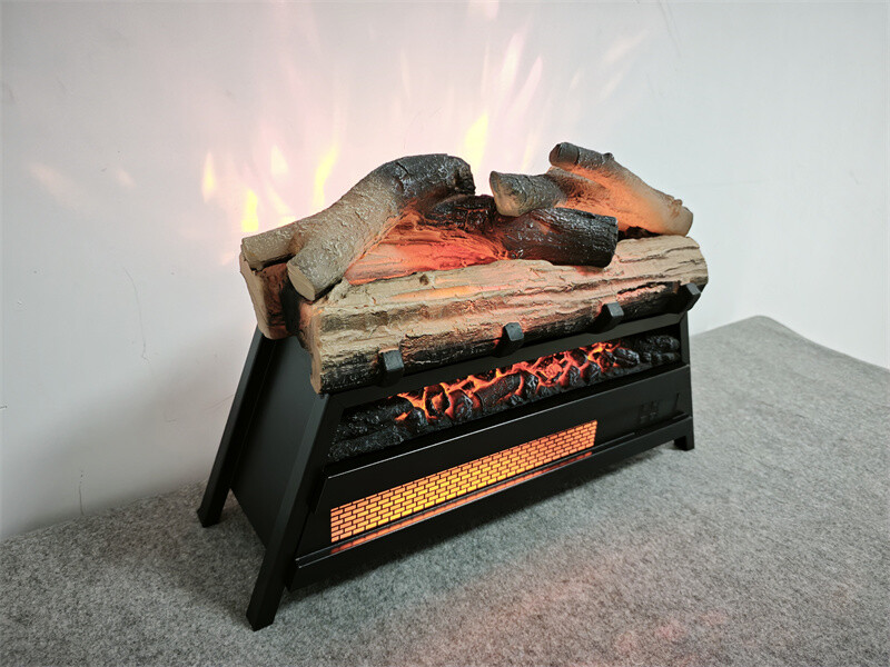 23 in Electric Fireplace Insert Log Heater w/3D Flame Remote & Overheat Function