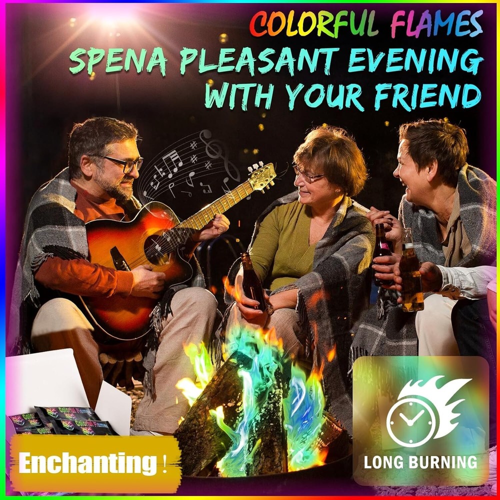 Fire Color Changing Packets - 12 Pack Long Burn Safe Magic Campfire