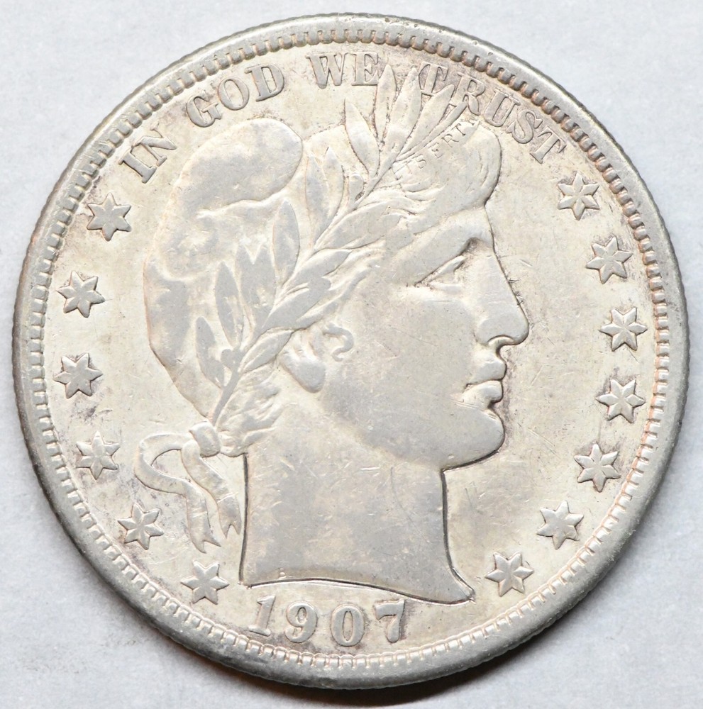 1907 d barber half dollar