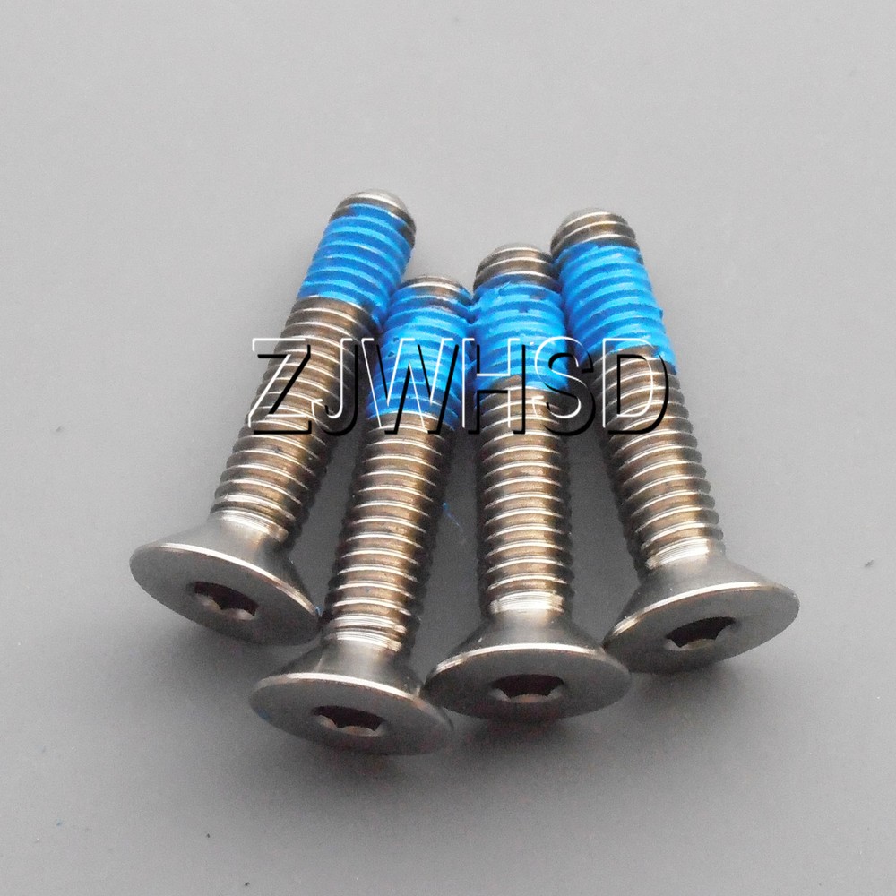 4pcs M4 x 20 mm Ti Titanium Screw Bolt Allen Hex Socket Flat Head Thread Locker