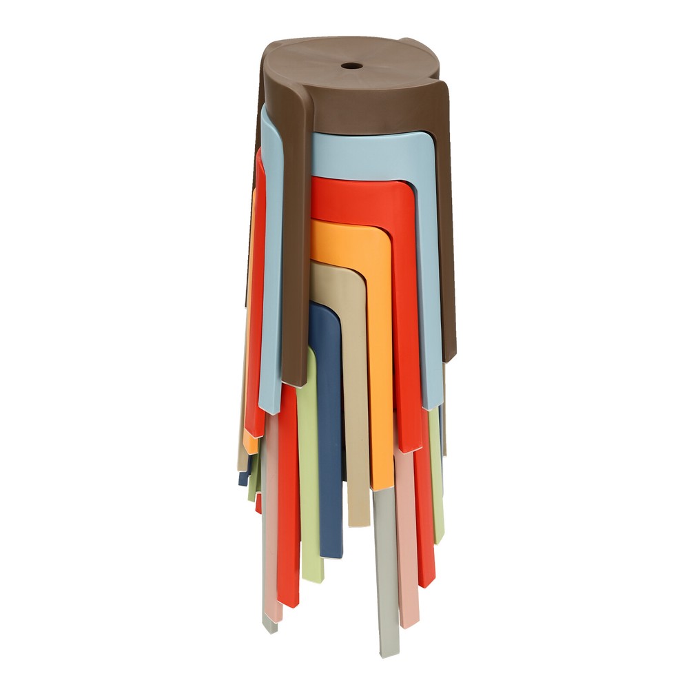 10PCS 18" Colorful Plastic Stackable Stools Modern Round Stools Stackable Stools