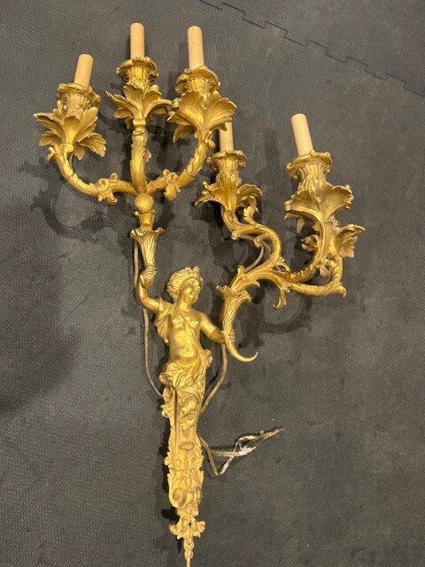 antique gold on bronze candelabra sconce