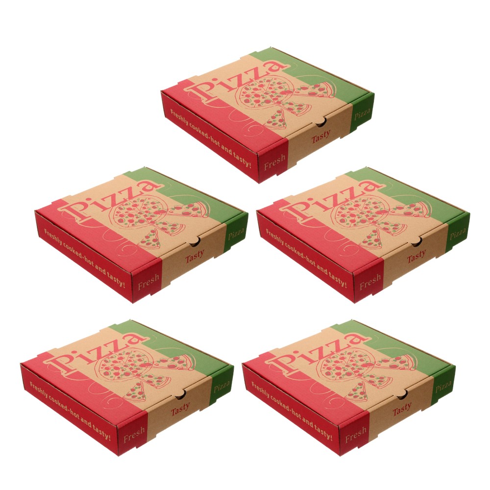 5 Pcs Pizza Packaging Box Boxes for Party Cookie Storage Containers