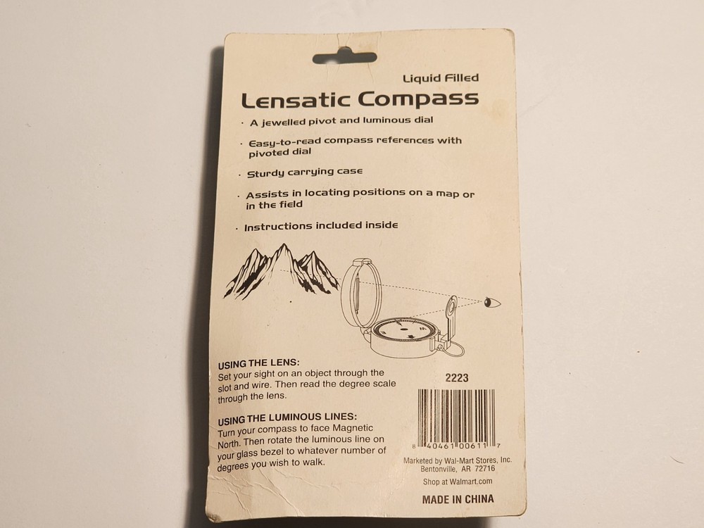 Lensatic Compass With Luminous Dial Liquid Fill