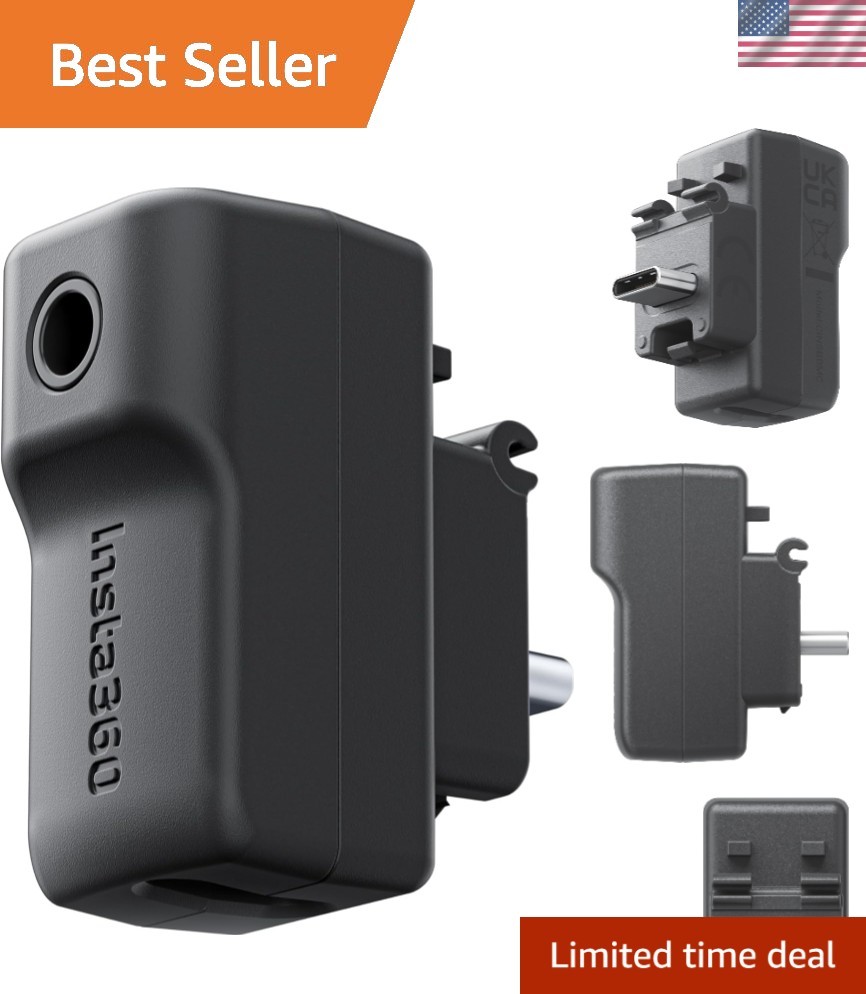 Insta360 X4 Compatible Microphone Adapter - Easy Type C to 3.5mm Connection