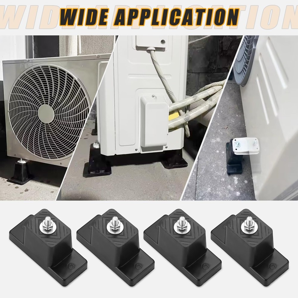 4Pack Rubber Vibration Isolator Mounting Bracket, Air Conditioner Mounting Br...