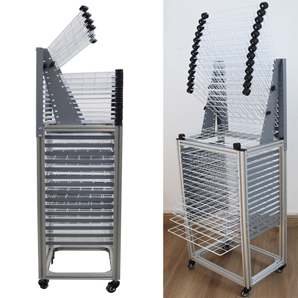 30-Layer Floor-to-floor Movable Push &Flip-open Drying Rack Flat Top Drying Rack