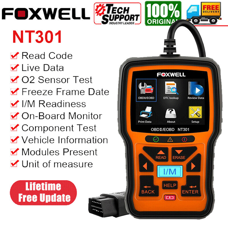 Foxwell NT301 OBD2 Scanner Code Reader Check Engine Fault Car Diagnostic Tool US