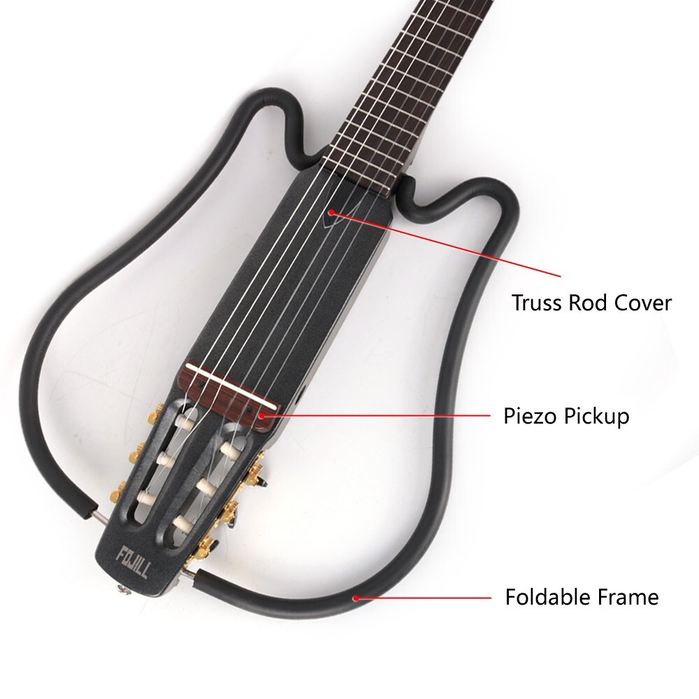 electric classical guitar silent nylon string headless built in effect portable