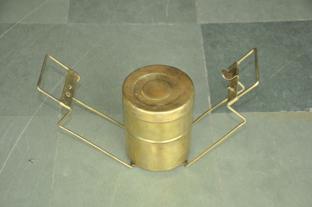 Vintage Brass 2 Compartment Handcrafted Solid Fine Lunch/Tiffin Box