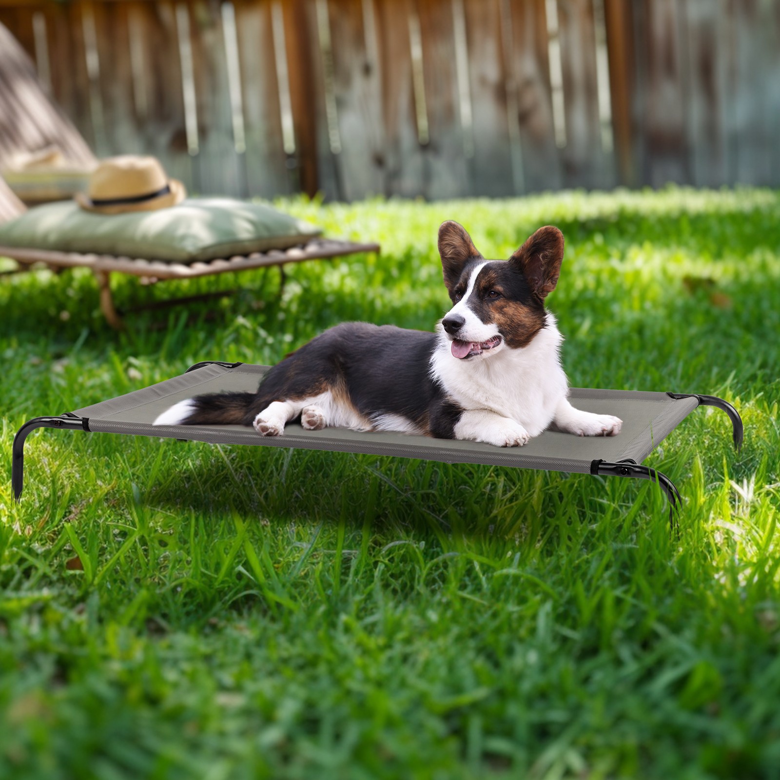50" Chewproof Elevated Dog Bed Sleep Outdoor Raised Pet Cot Durable Steel Frame
