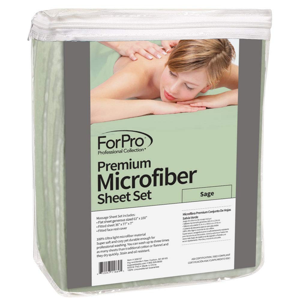 ForPro Professional Collection Premium Microfiber 3-Piece Massage Sheet Set, ...