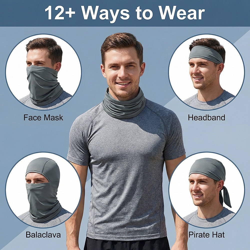 6 PCS UV Protection Cooling Neck Gaiter Face Mask Cover Scarf Breathable Bandana