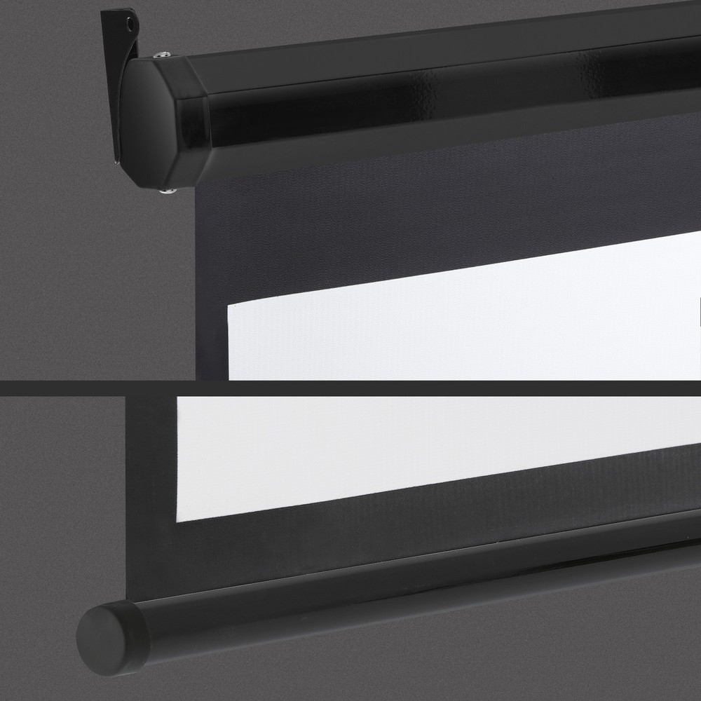 100" Projector Screen Manual Pull-down 16:10 Hd Projection Screen Office Black