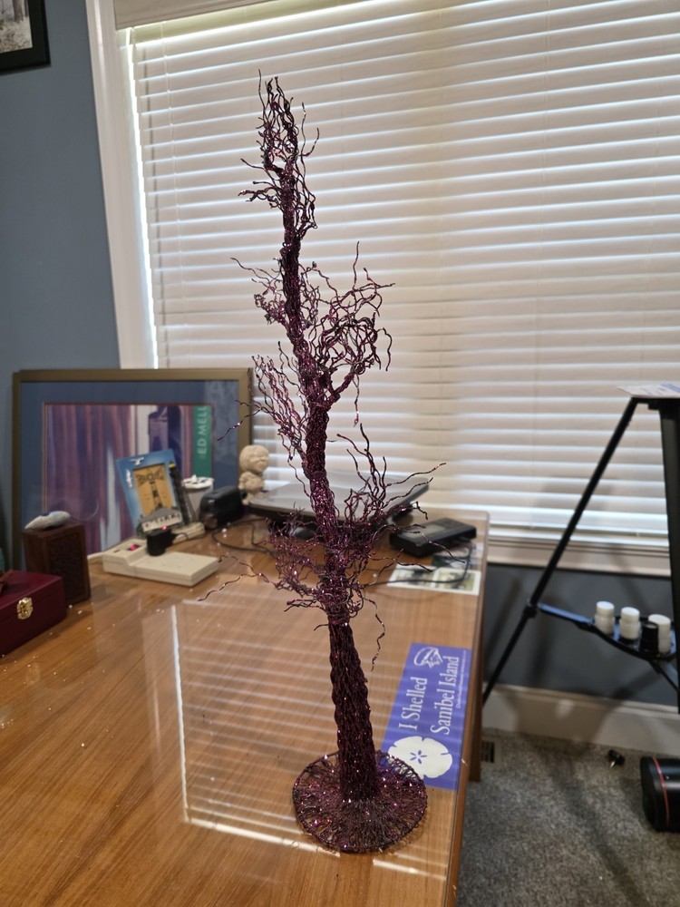 Metal Halloween Spooky Purple Tree