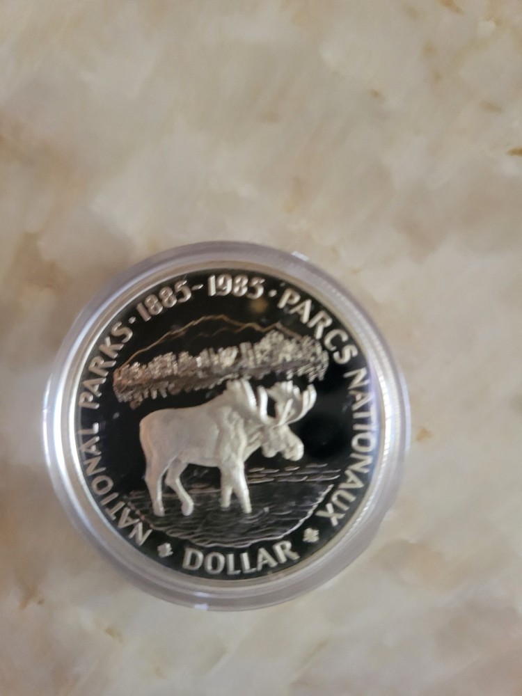 1985 Canada Dollar National Parks Centennial Silver Proof Clamshell Case