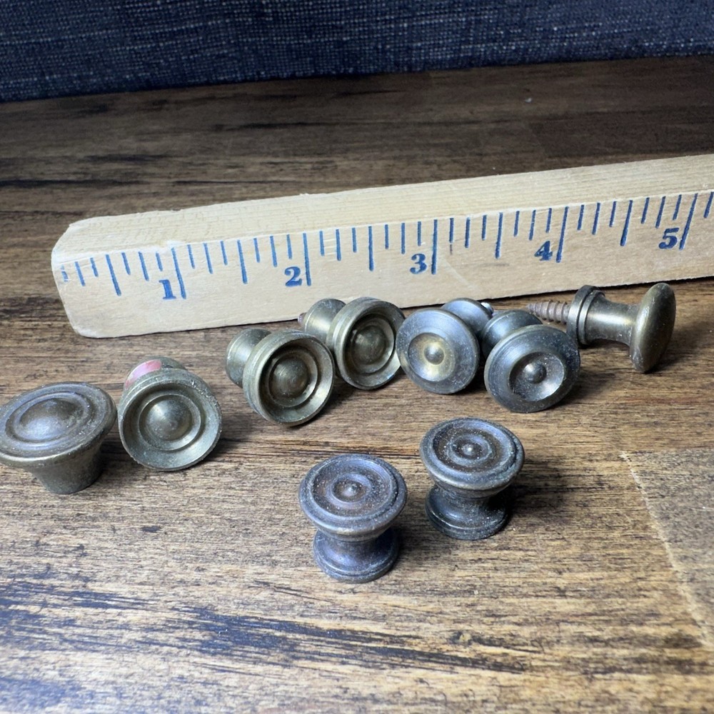 Lot Of Vintage Miniature Brass Knobs