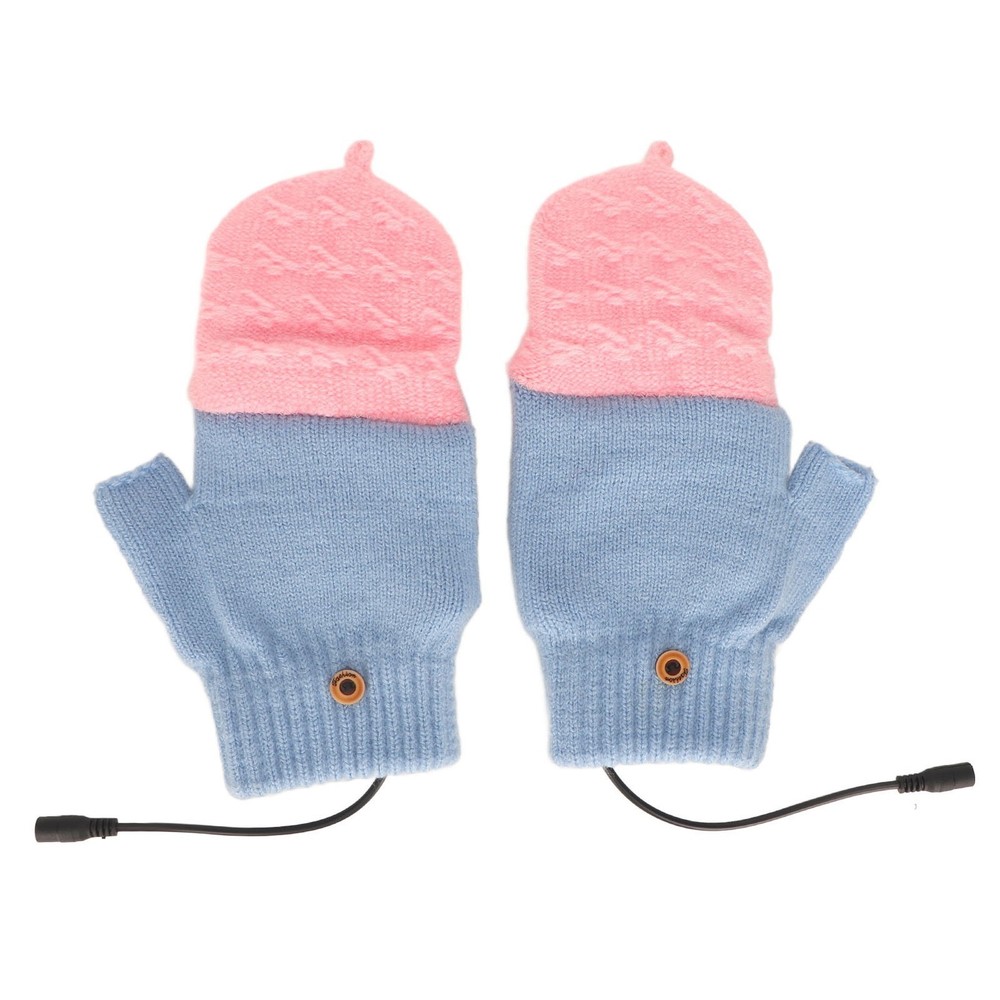 USB Heating Full Finger Half Fingerless Double Sided Heating Soft Hand