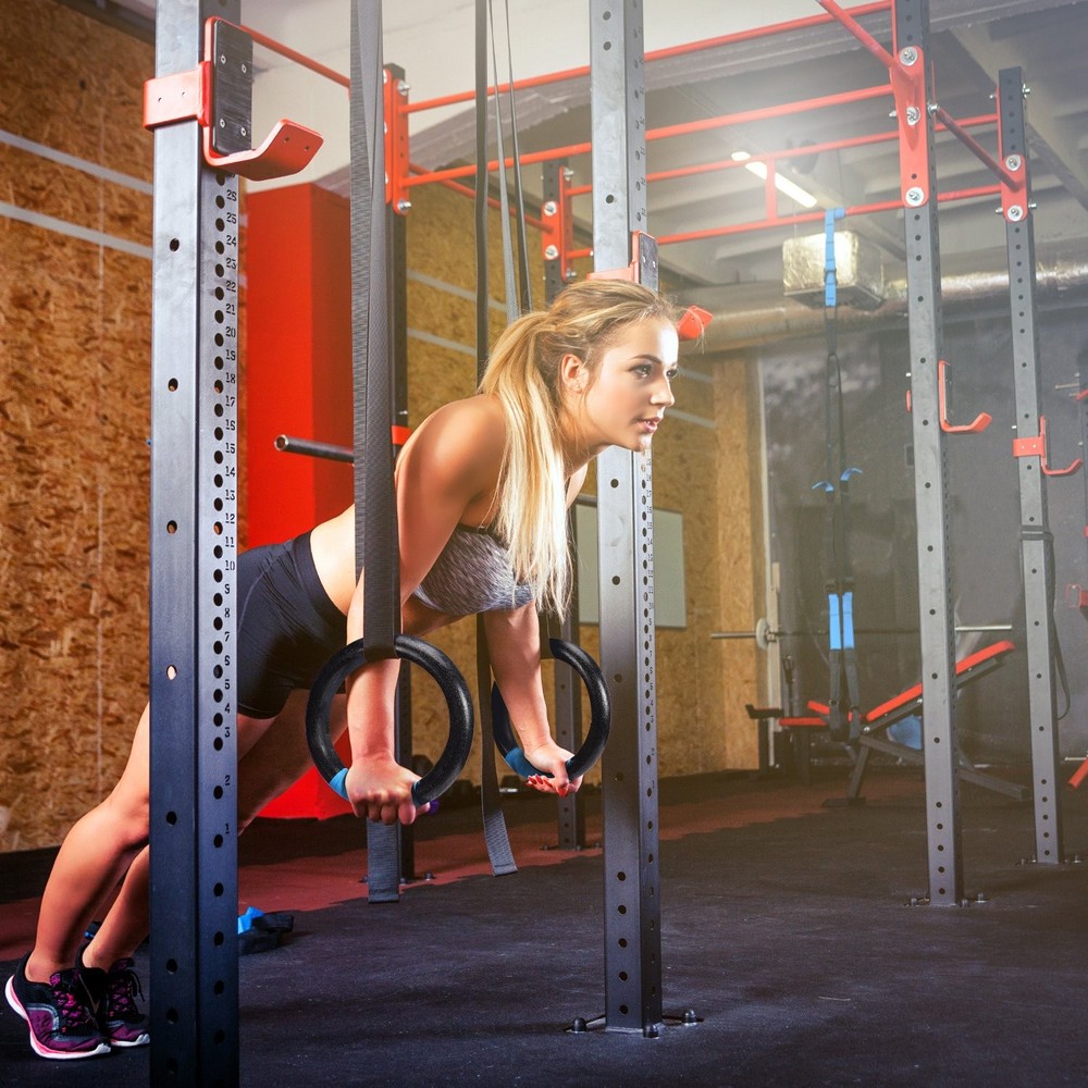 Gymnastic Rings 1100lbs Capacity with 14.76ft Adjustable Buckle Straps Pull U.