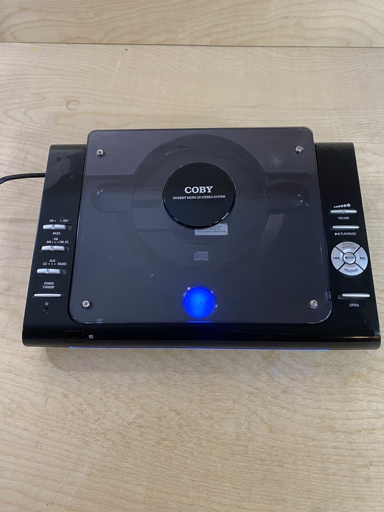 Coby CX-CD377 Micro Cd Stereo System Tested Works No Remote Or Speakers