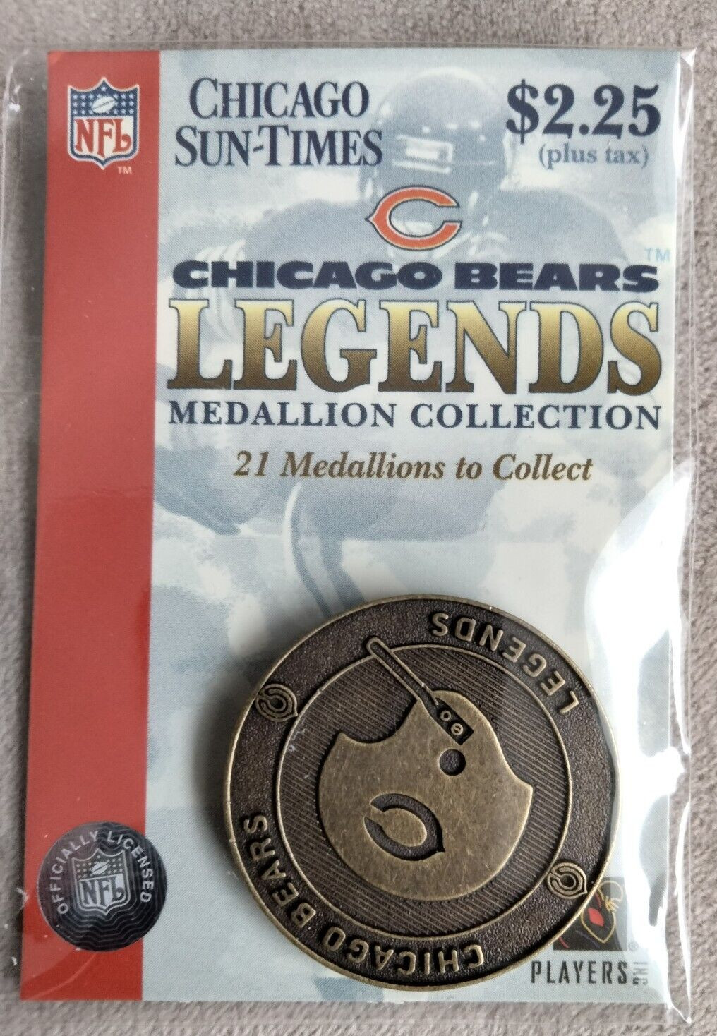 BRIAN BASCHNAGEL CHICAGO BEARS 2004 Medallion Coin NEW NOS in Original Package