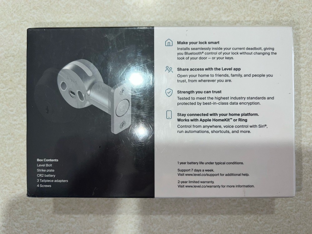 Level Bolt Smart Deadbolt Make Your Lock Smart & Keep Your Existing Hardware NEW