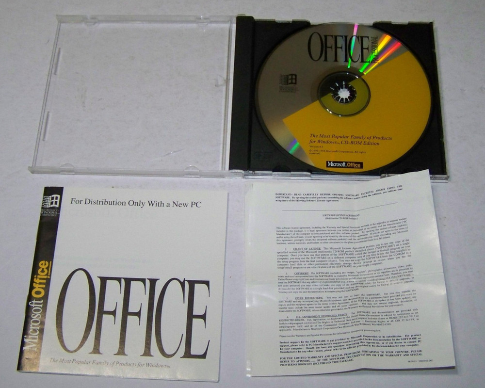 Microsoft Office Professional  Version 4.3 - circa 1994 - vintage