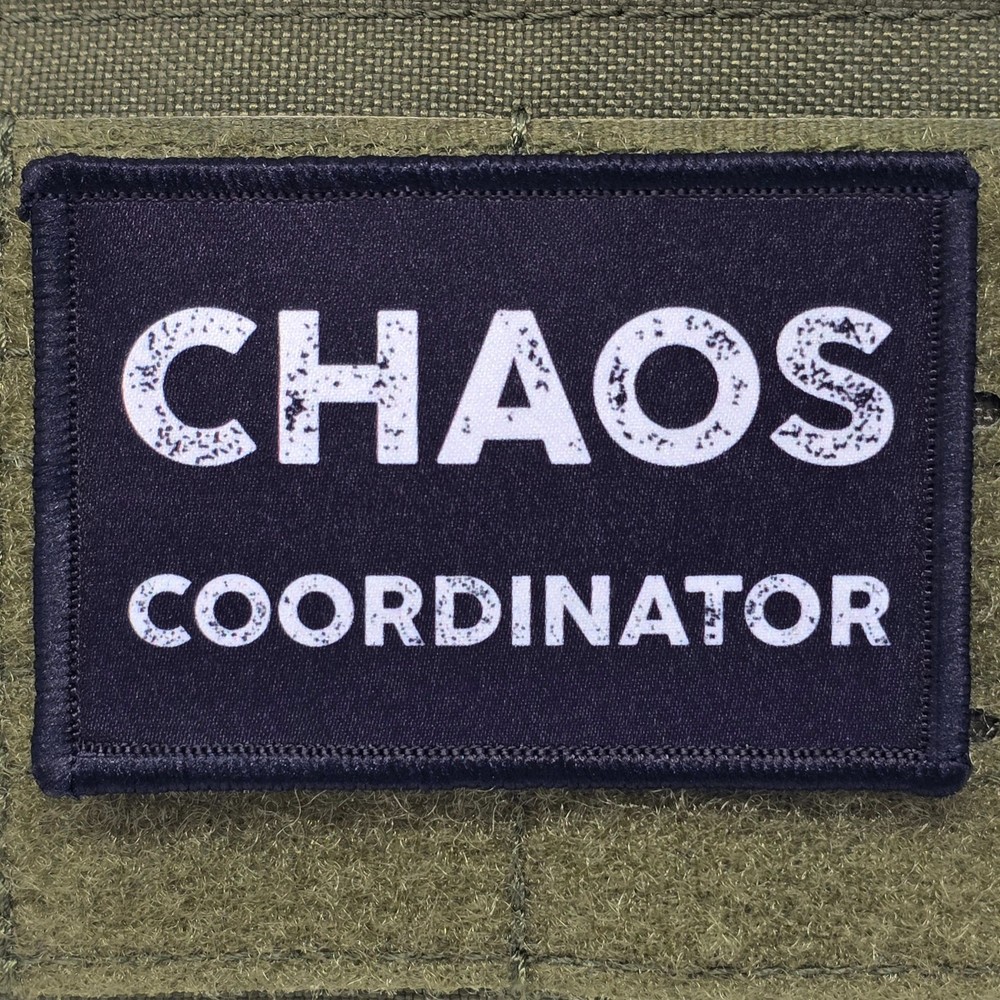 Chaos Coordinator Patch Moral Tactical Meme Military USA Flag Hook & Loop 3x2