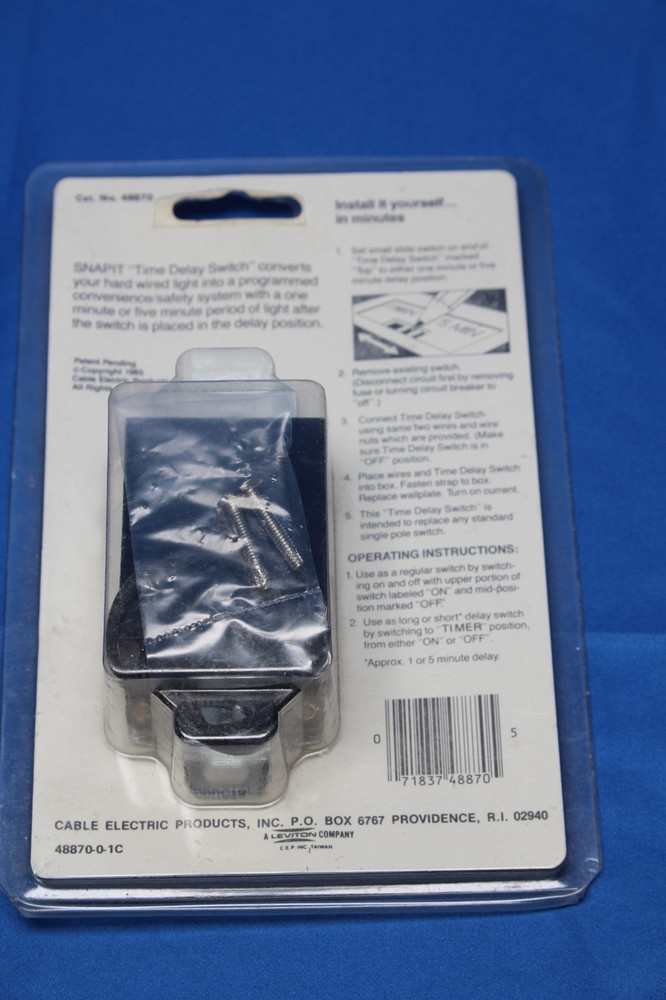 Snapit Programmable Time Delay Switch Light Wall Timer New Old Stock Sealed