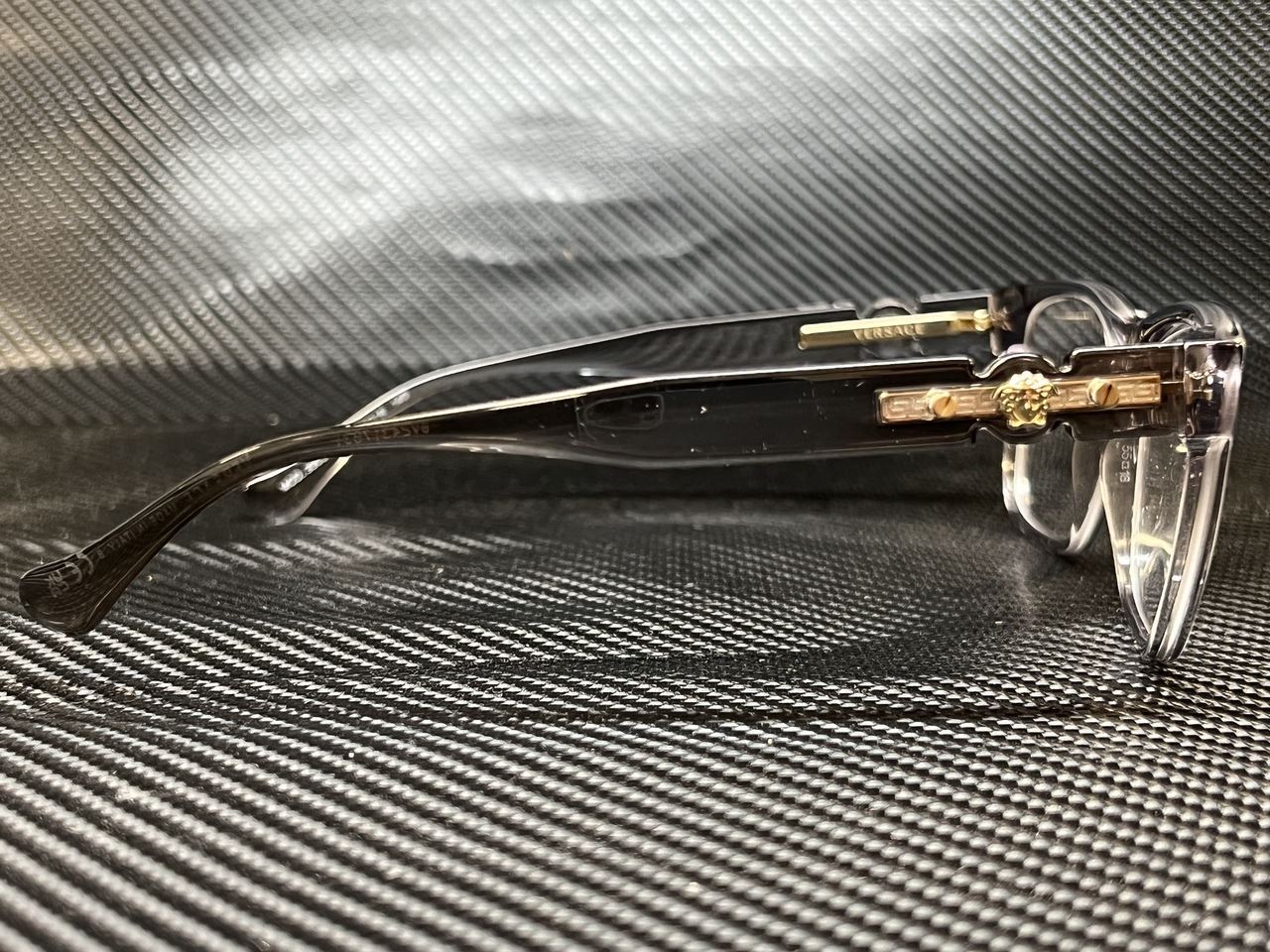 VERSACE VE3303 593 Transparent Grey Rectangle 55 mm Men's Eyeglasses