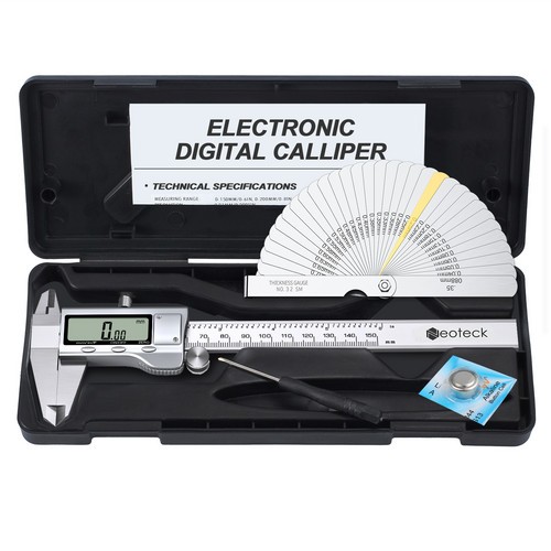 Neoteck 6"Digital Caliper Vernier Micrometer+Feeler Electronic Gauge 0.0005"