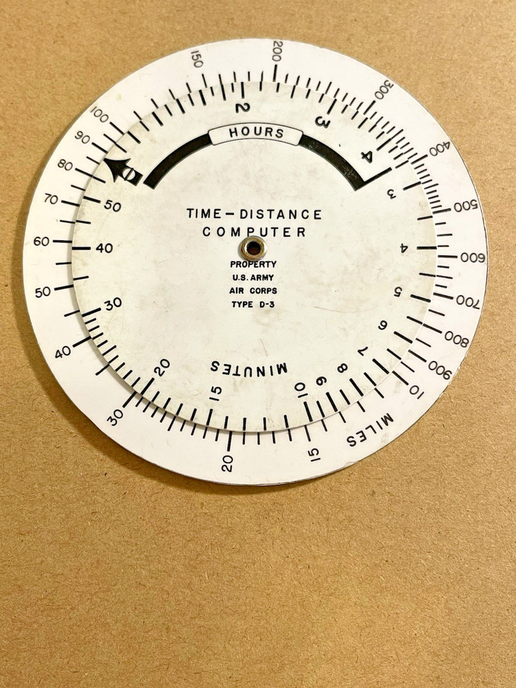 Army Air Corps Type D-3 Time Distance Computer Cruver Mfg Co